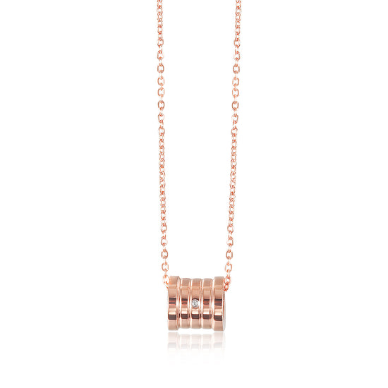 Rose gold pendant necklace-NSSN721STRGZD