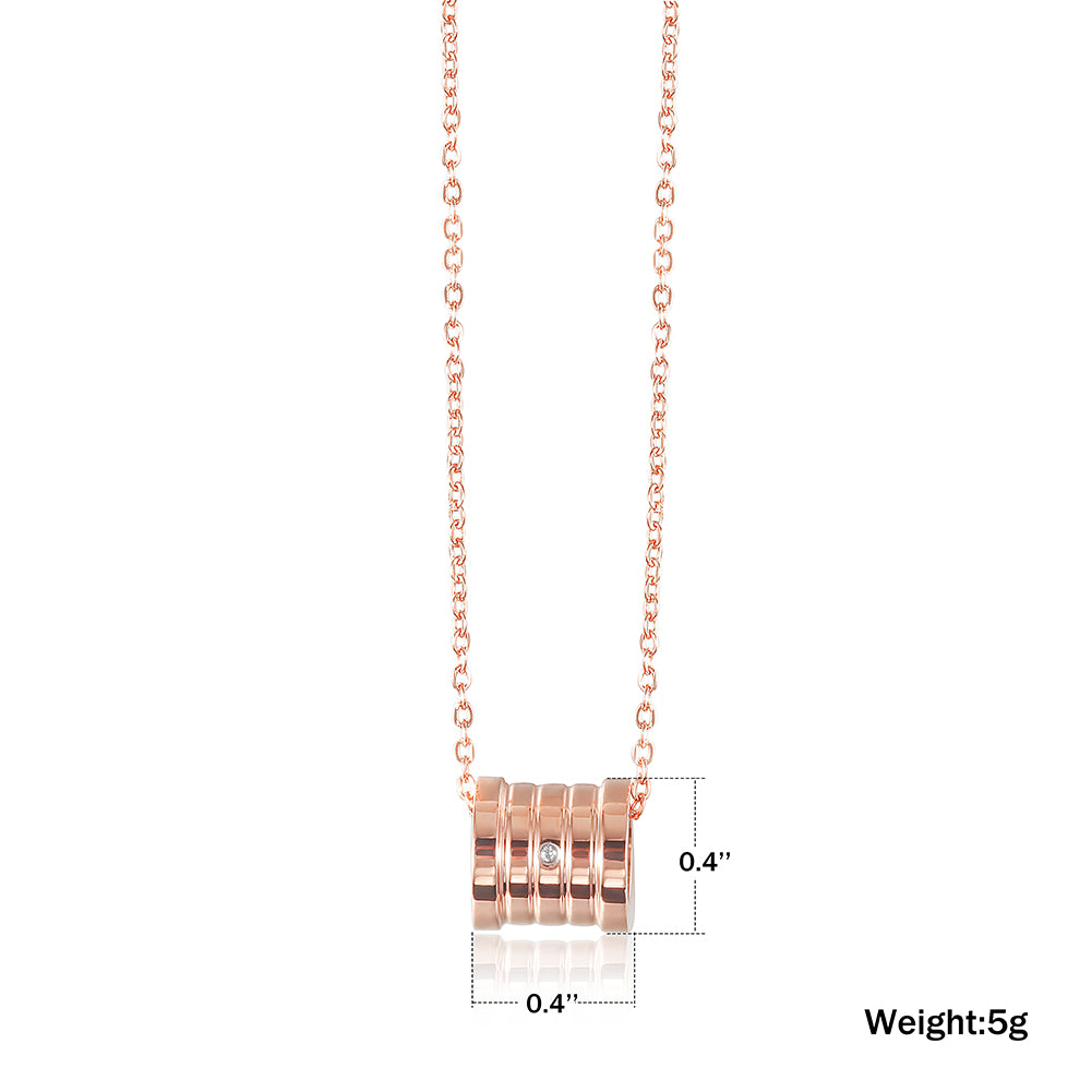 Rose gold pendant necklace-NSSN721STRGZD