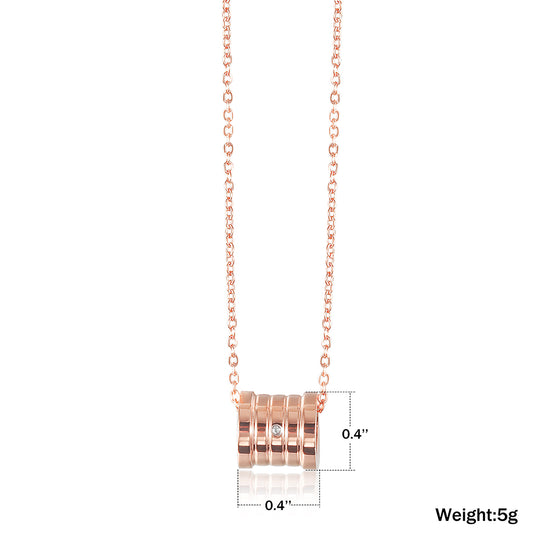 Rose gold pendant necklace-NSSN721STRGZD