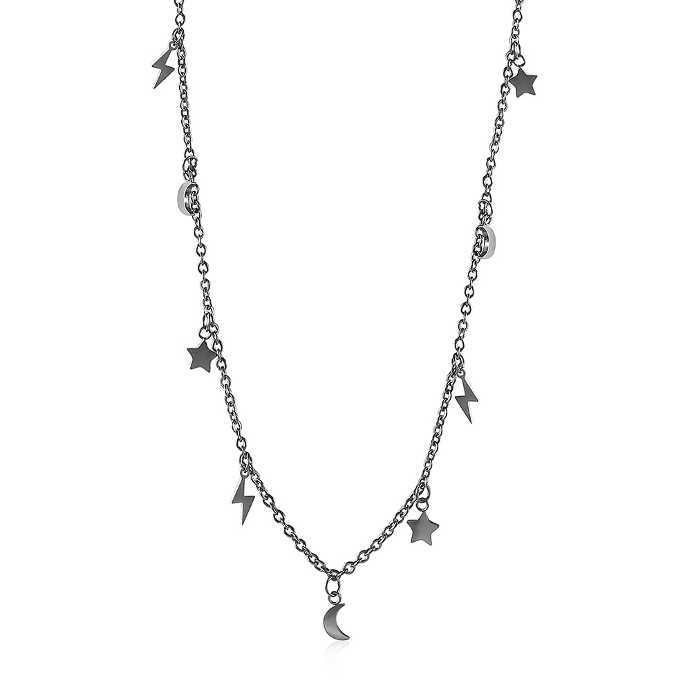 Star Moon Lightning Necklace-NSSN722ST