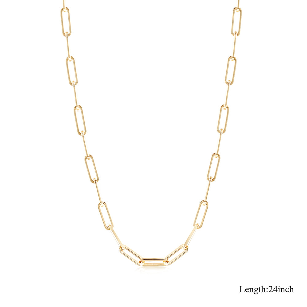 Simple Stainless Steel Necklace-NSSN734STGC