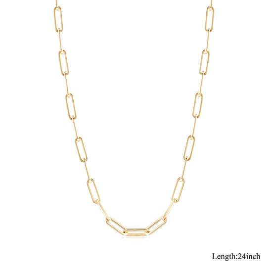 Simple Stainless Steel Necklace-NSSN734STGC