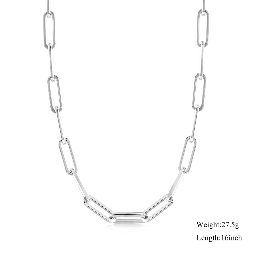 Simple Stainless Steel Necklace-NSSN734STGC