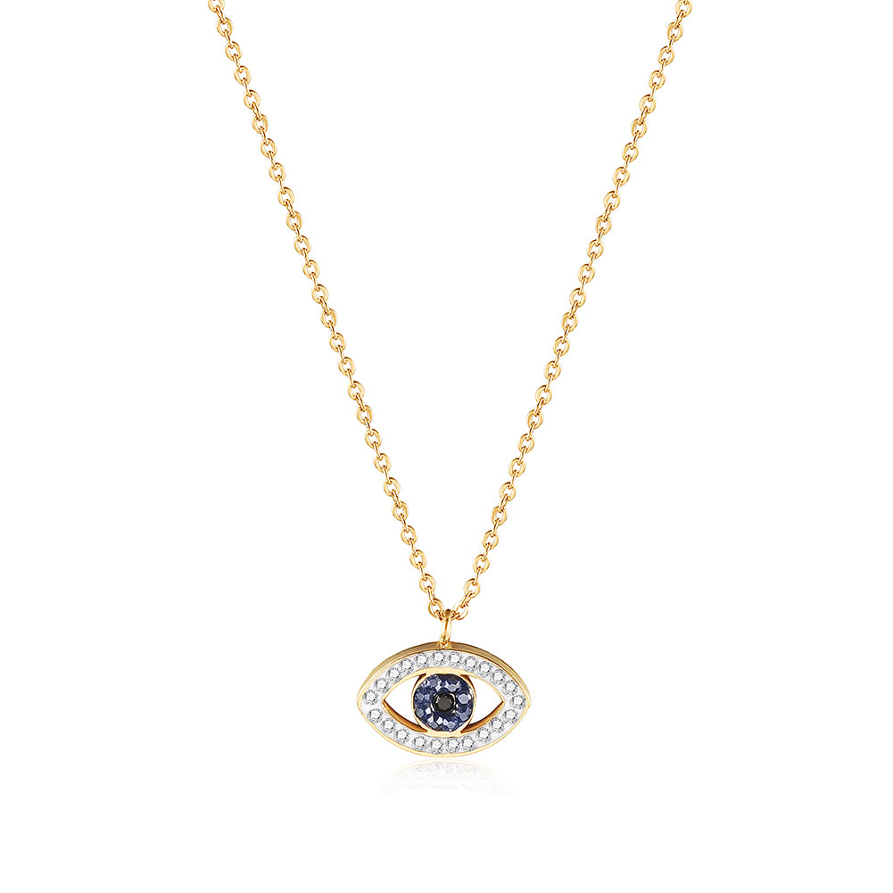 Full Diamond Eye Necklace-NSSN738ST