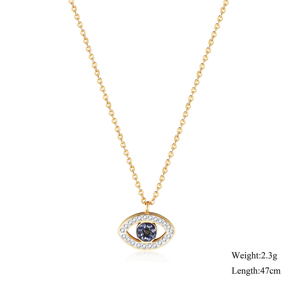 Full Diamond Eye Necklace-NSSN738ST