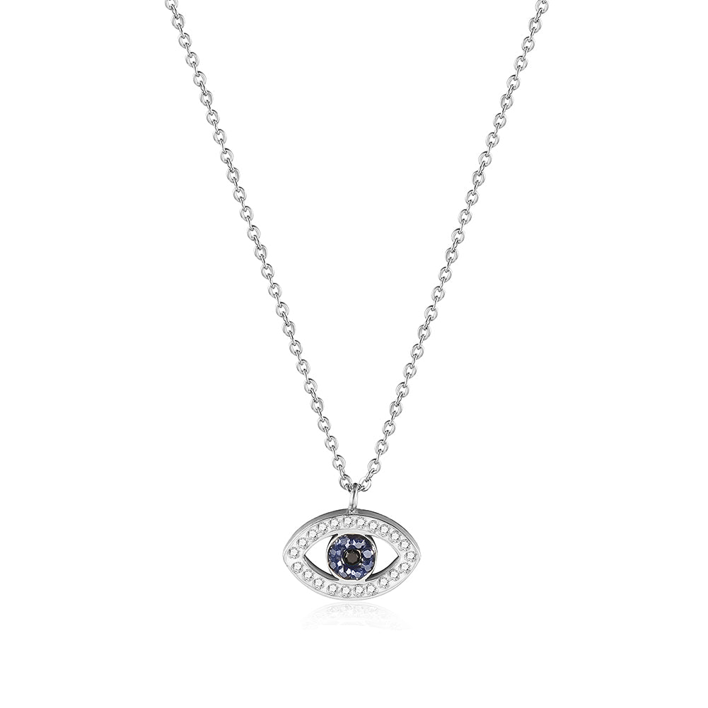 Full Diamond Eye Necklace-NSSN738ST