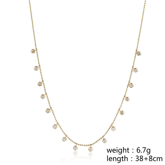 Zircon inlaid necklace-NSSN739ST