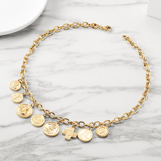 Gold Medal Creative Necklace-NSSN749STGC