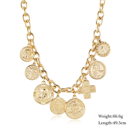 Gold Medal Creative Necklace-NSSN749STGC