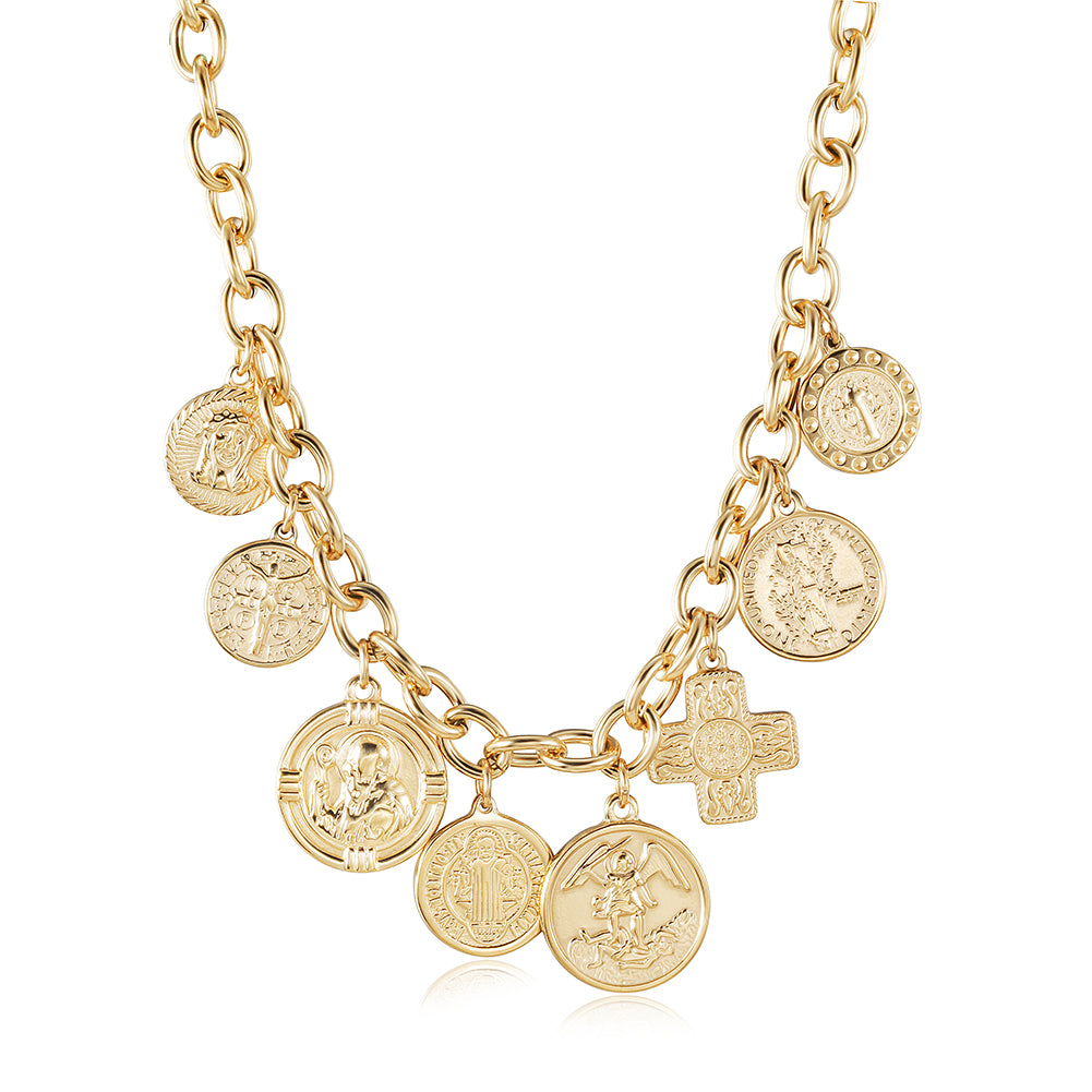 Gold Medal Creative Necklace-NSSN749STGC