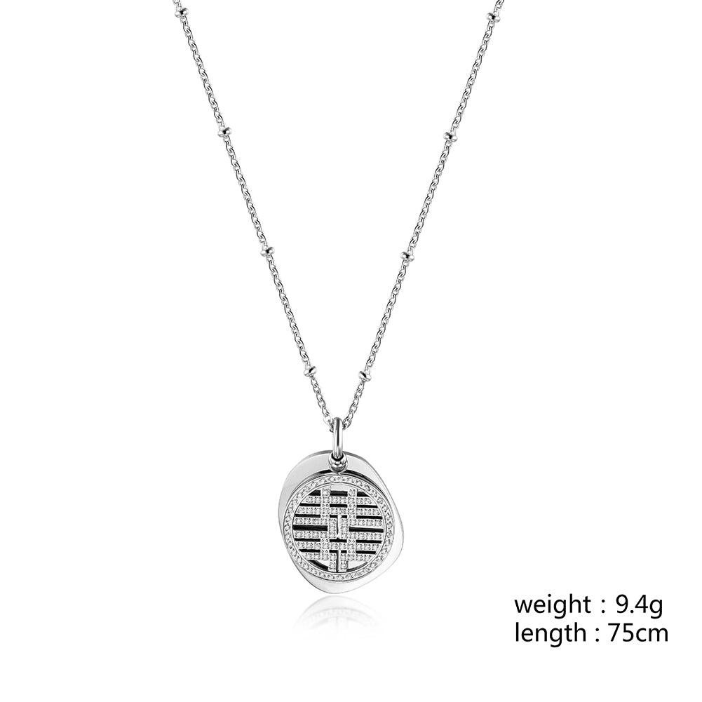 Creative Chinese character hollow necklace-NSSN765STWG