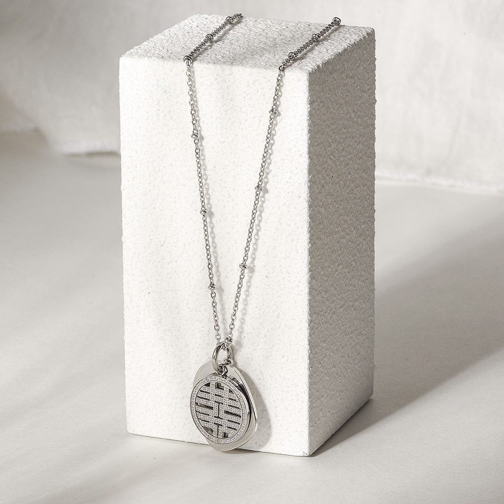 Creative Chinese character hollow necklace-NSSN765STWG