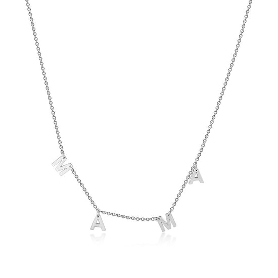 Stainless steel letter MAMA necklace-NSSN772ST