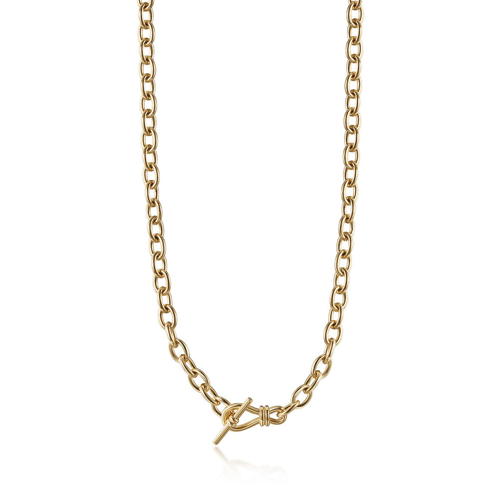 Stainless steel gold necklace-NSSN774STGC