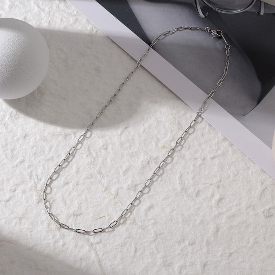 Simple Stainless Steel Necklace-NSSN776ST