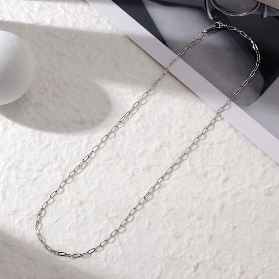 Simple Stainless Steel Necklace-NSSN776ST