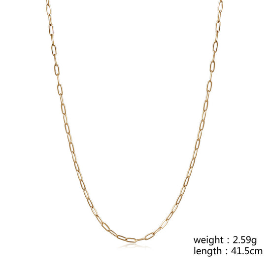 Simple Stainless Steel Necklace-NSSN776ST