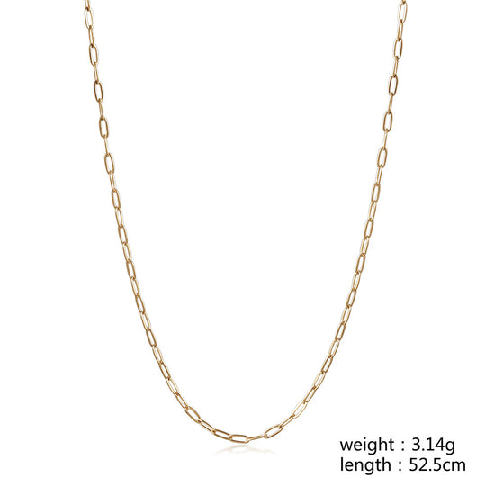 Simple Stainless Steel Necklace-NSSN776ST