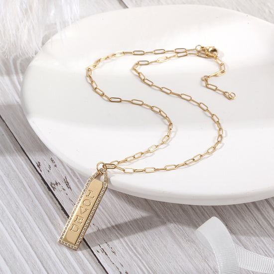 Letter pendant necklace-NSSN787STGCZD