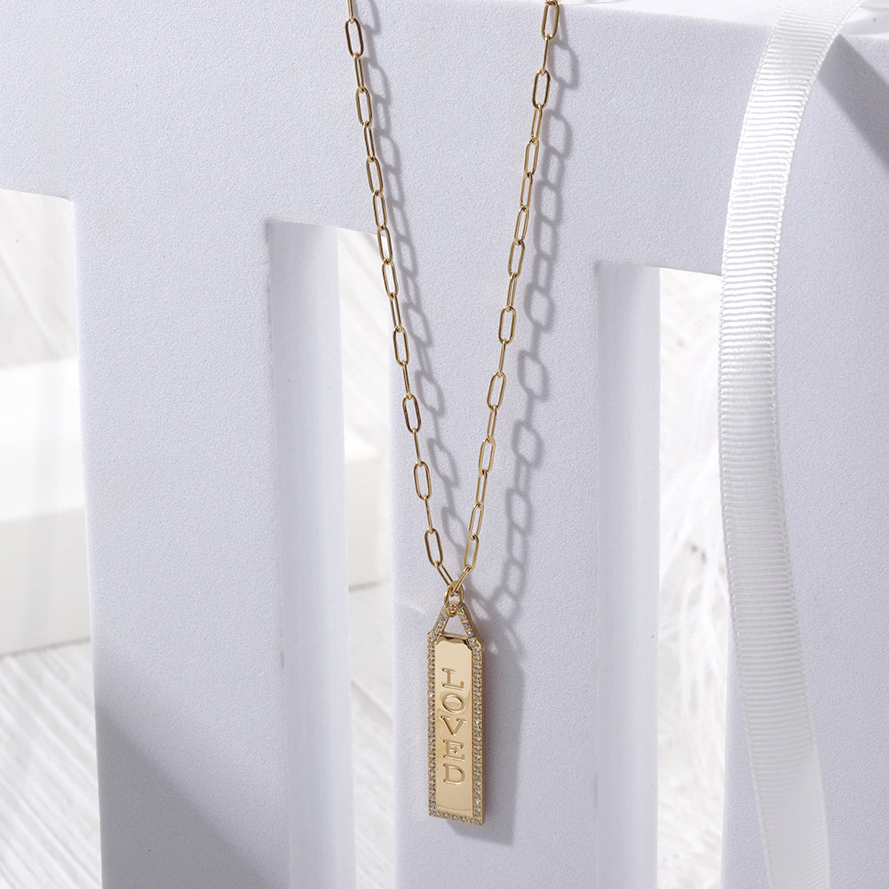 Letter pendant necklace-NSSN787STGCZD