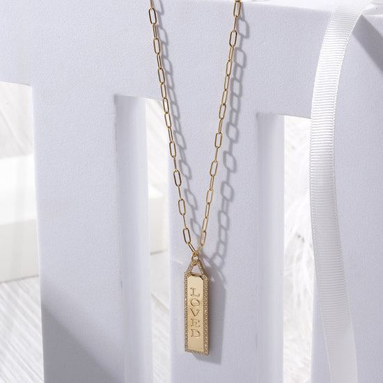 Letter pendant necklace-NSSN787STGCZD