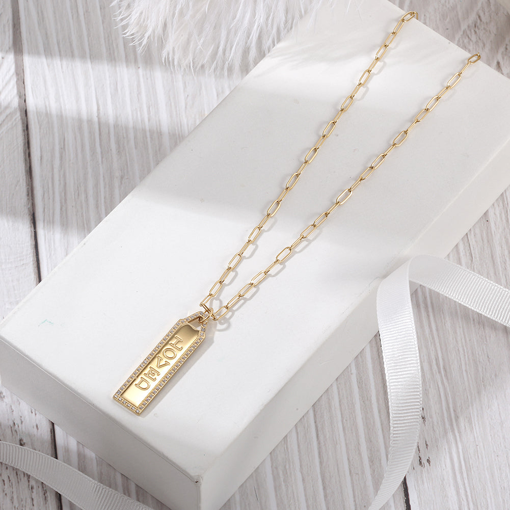 Letter pendant necklace-NSSN787STGCZD