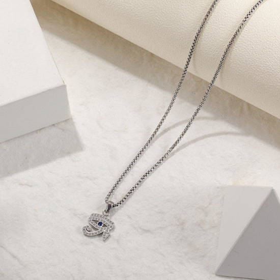 Letter zircon pendant necklace-NSSN789ST