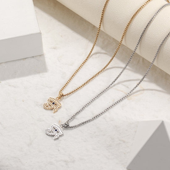 Letter zircon pendant necklace-NSSN789ST