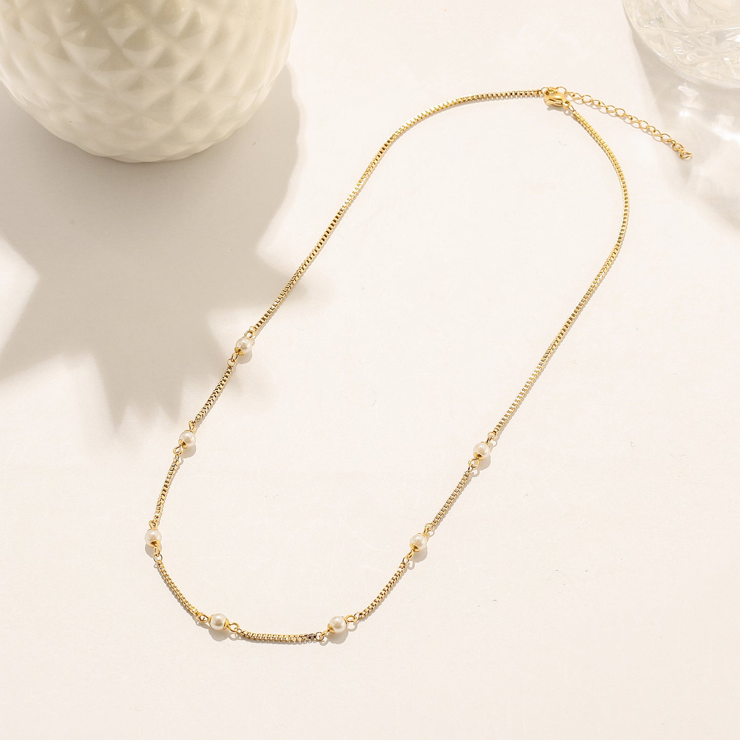 Simple pearl necklace-NSSN800STGC