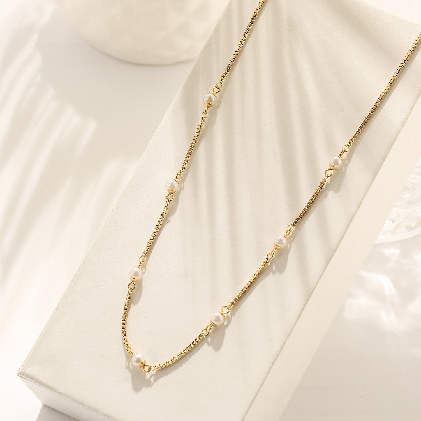 Simple pearl necklace-NSSN800STGC