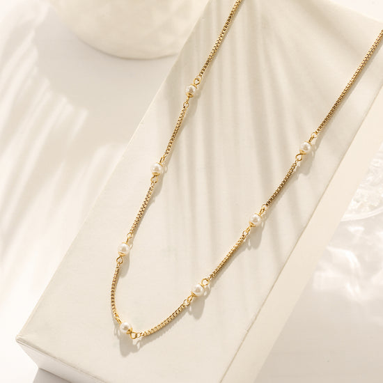 Simple pearl necklace-NSSN800STGC