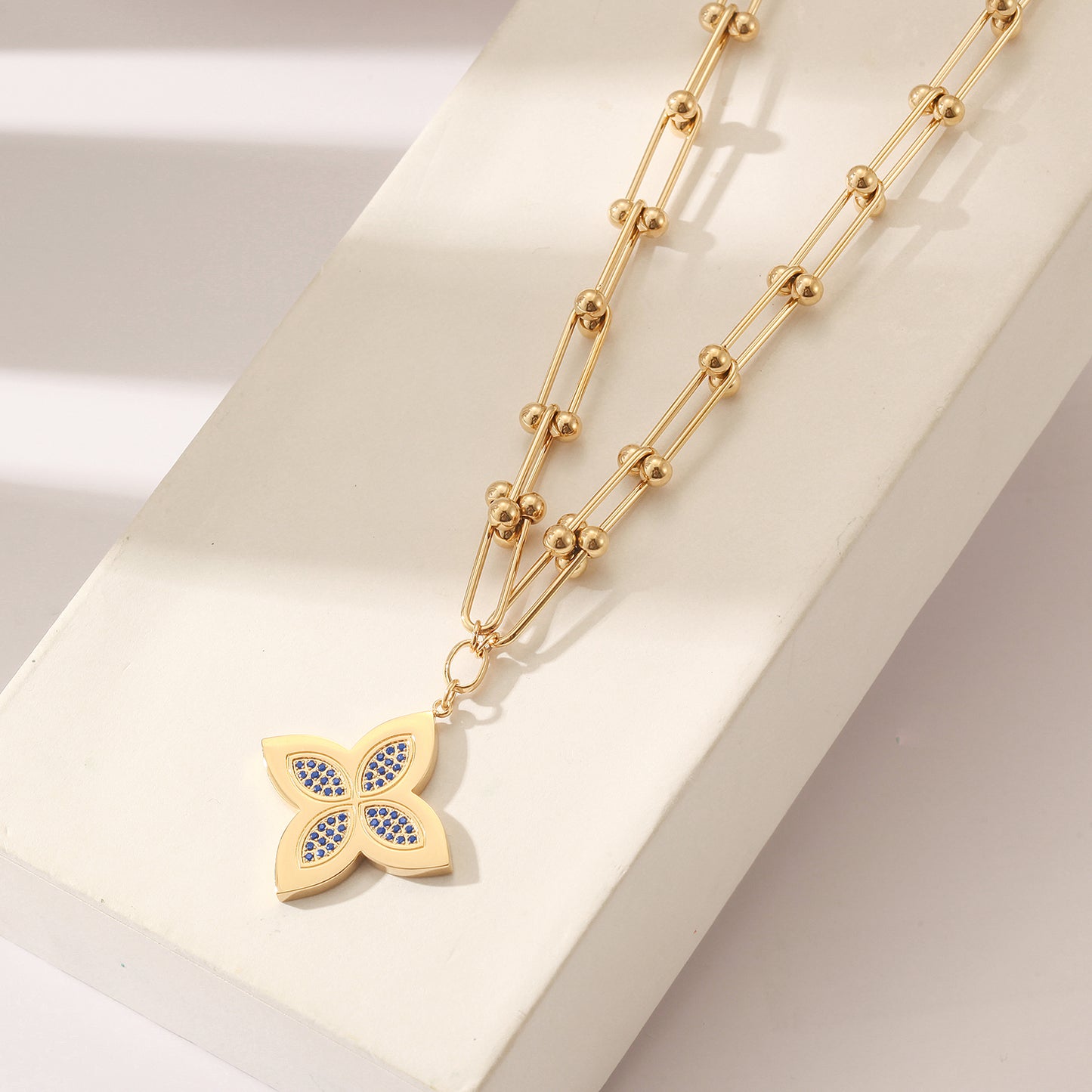 Creative Flower Necklace-NSSN804ST