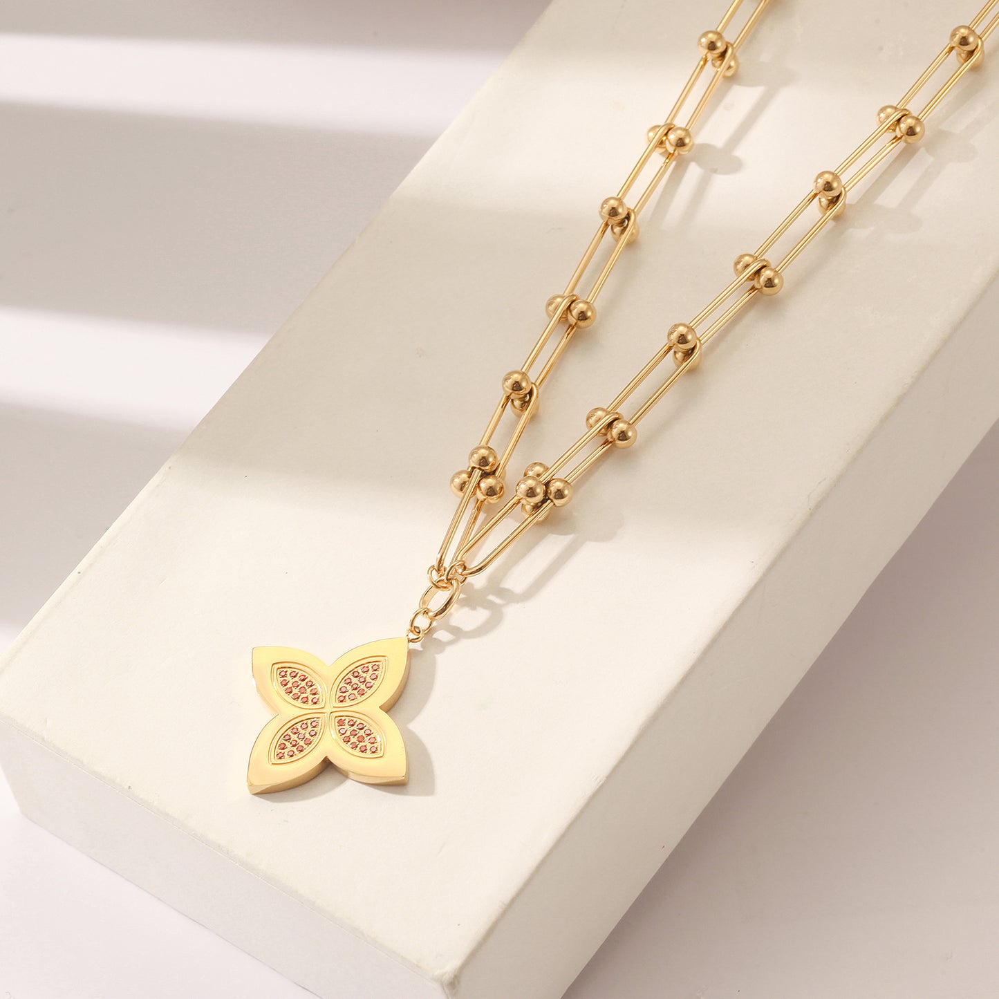 Creative Flower Necklace-NSSN804ST