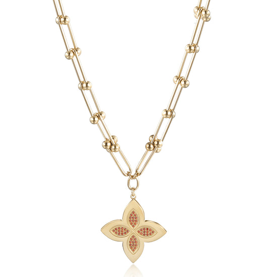 Creative Flower Necklace-NSSN804ST