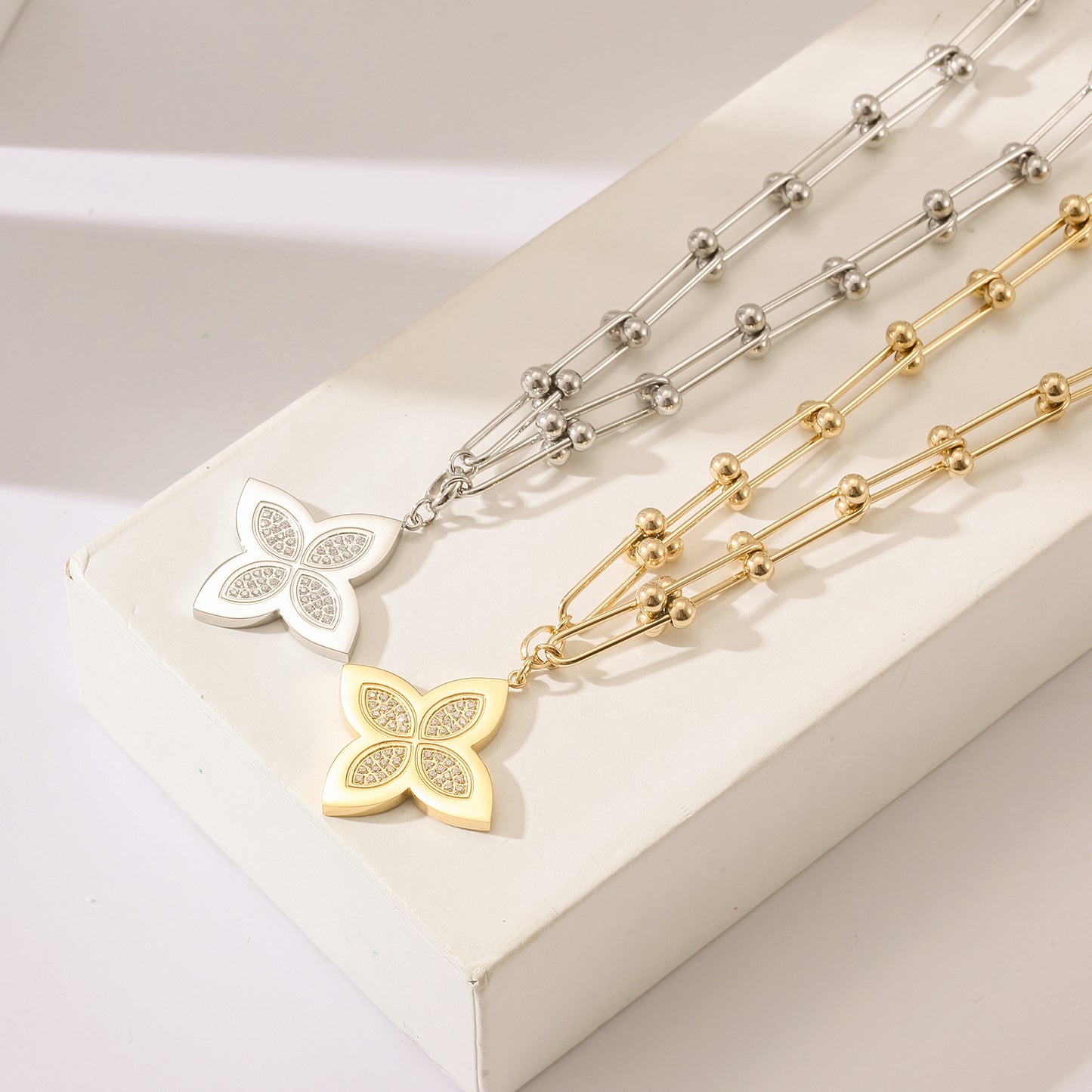 Creative Flower Necklace-NSSN804ST