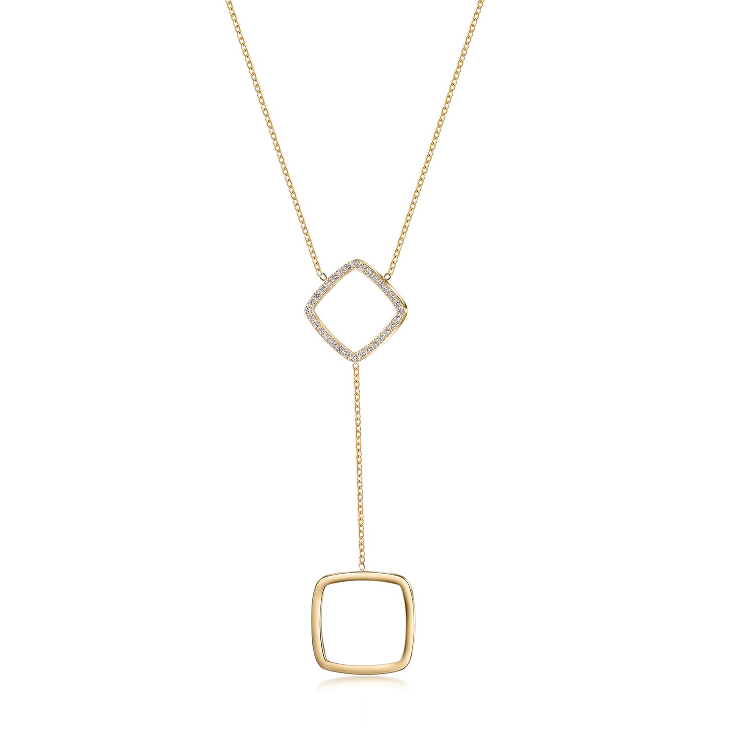 Square pendant necklace-NSSN810STGCZD