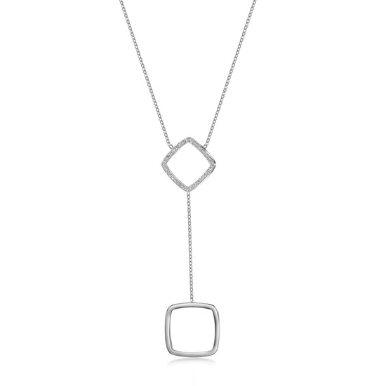 Square pendant necklace-NSSN810STWGZD