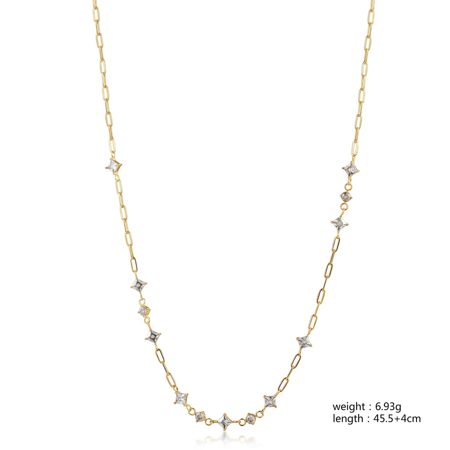 CZ Chain Necklace - NSSN867STGCZD