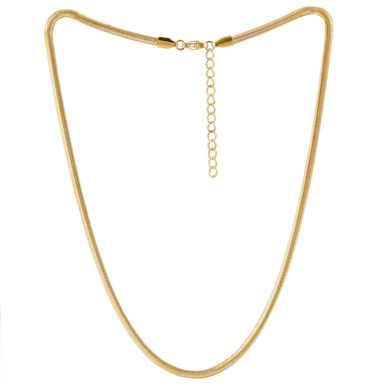 Herringbone Gold Necklace - NSSN874STGC-3.1-16.5