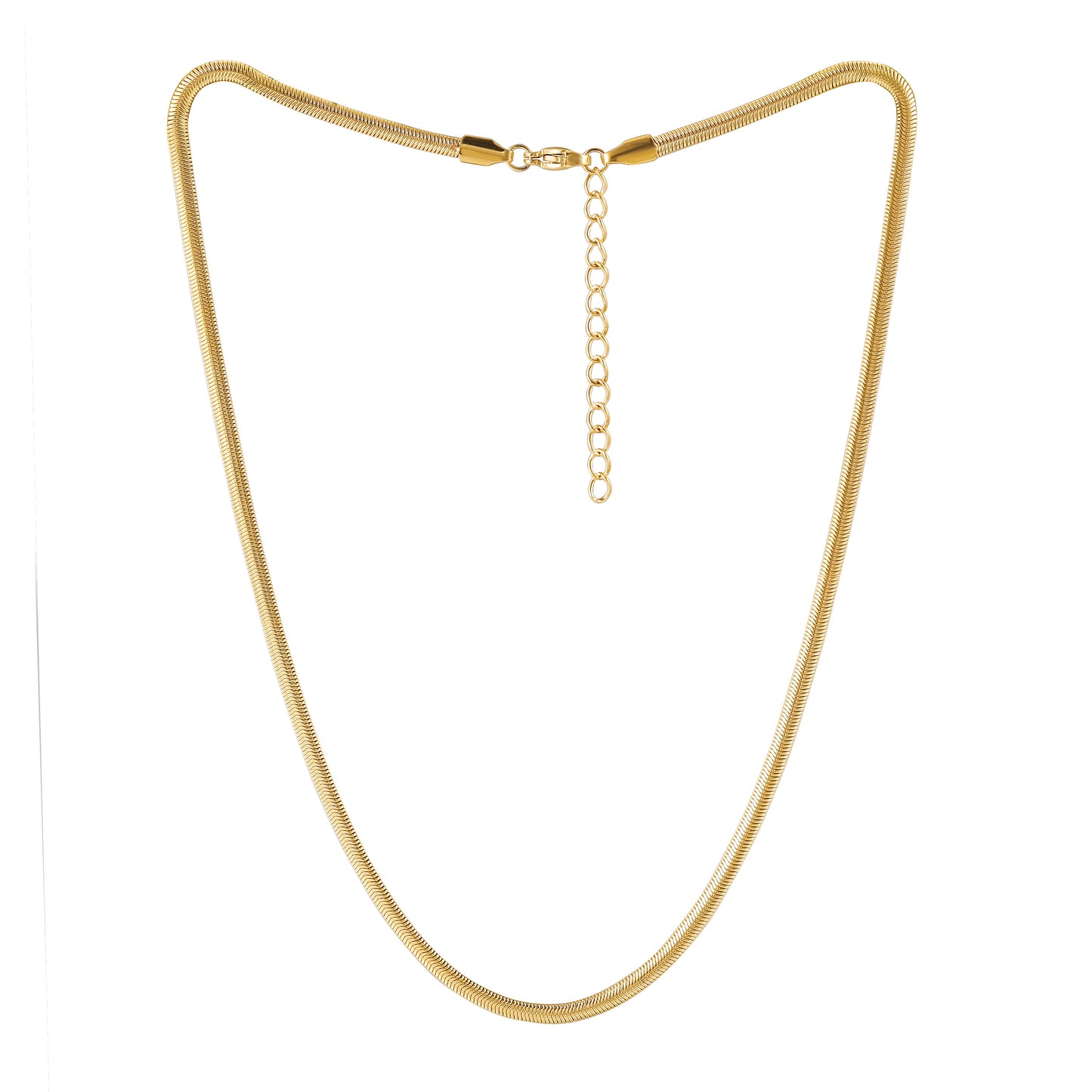 Herringbone Gold Necklace - NSSN874STGC-3.1-16.5