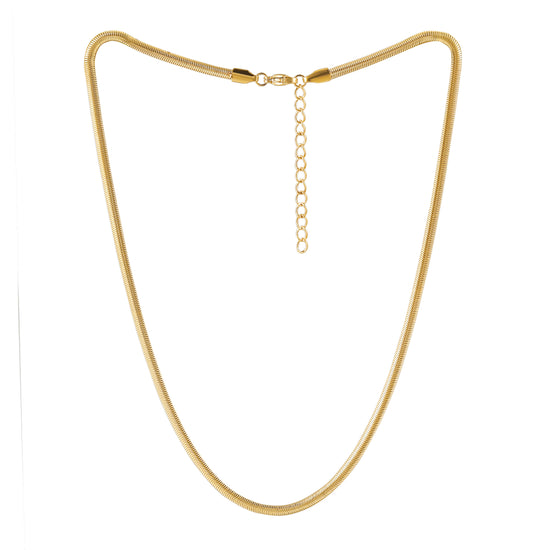 Herringbone Gold Necklace - NSSN874STGC-3.1-16.5