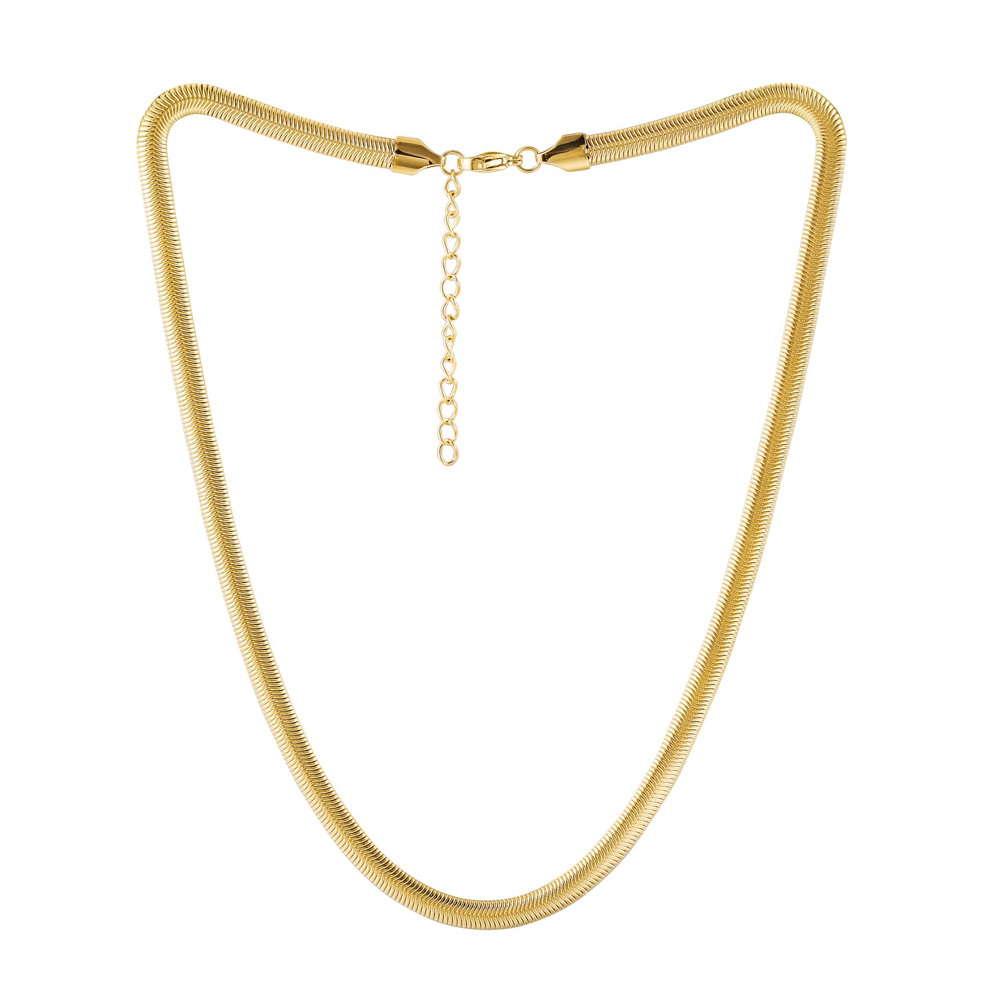 Herringbone Gold Necklace - NSSN874STGC-5.1-16.5