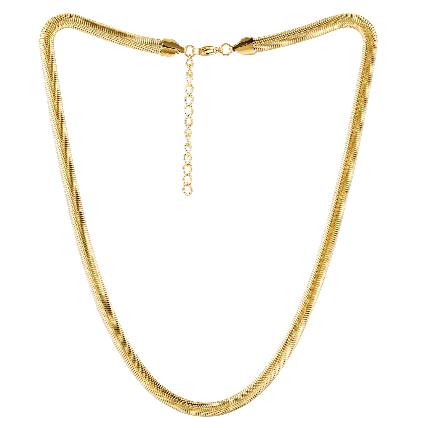 Herringbone Gold Necklace - NSSN874STGC-5.1-16.5