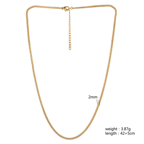 Gold Chain Necklace - NSSN878STGC-2-16.2