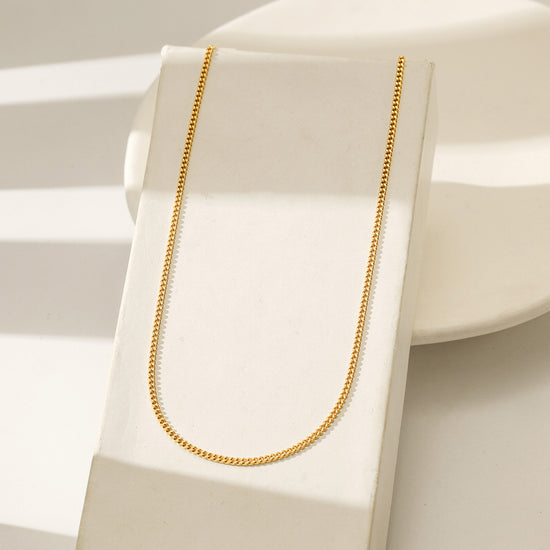 Gold Chain Necklace - NSSN878STGC-2-16.2