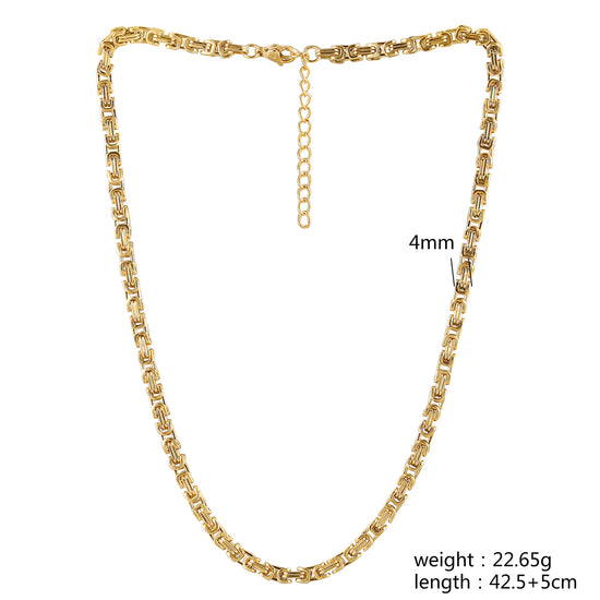 Gold Cuba Necklace - NSSN879STGC-16.2