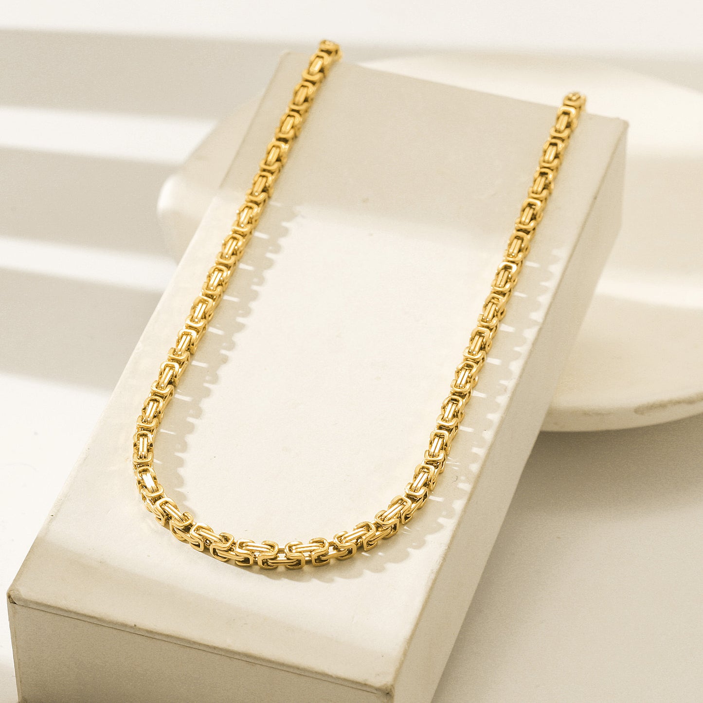 Gold Cuba Necklace - NSSN879STGC-16.2