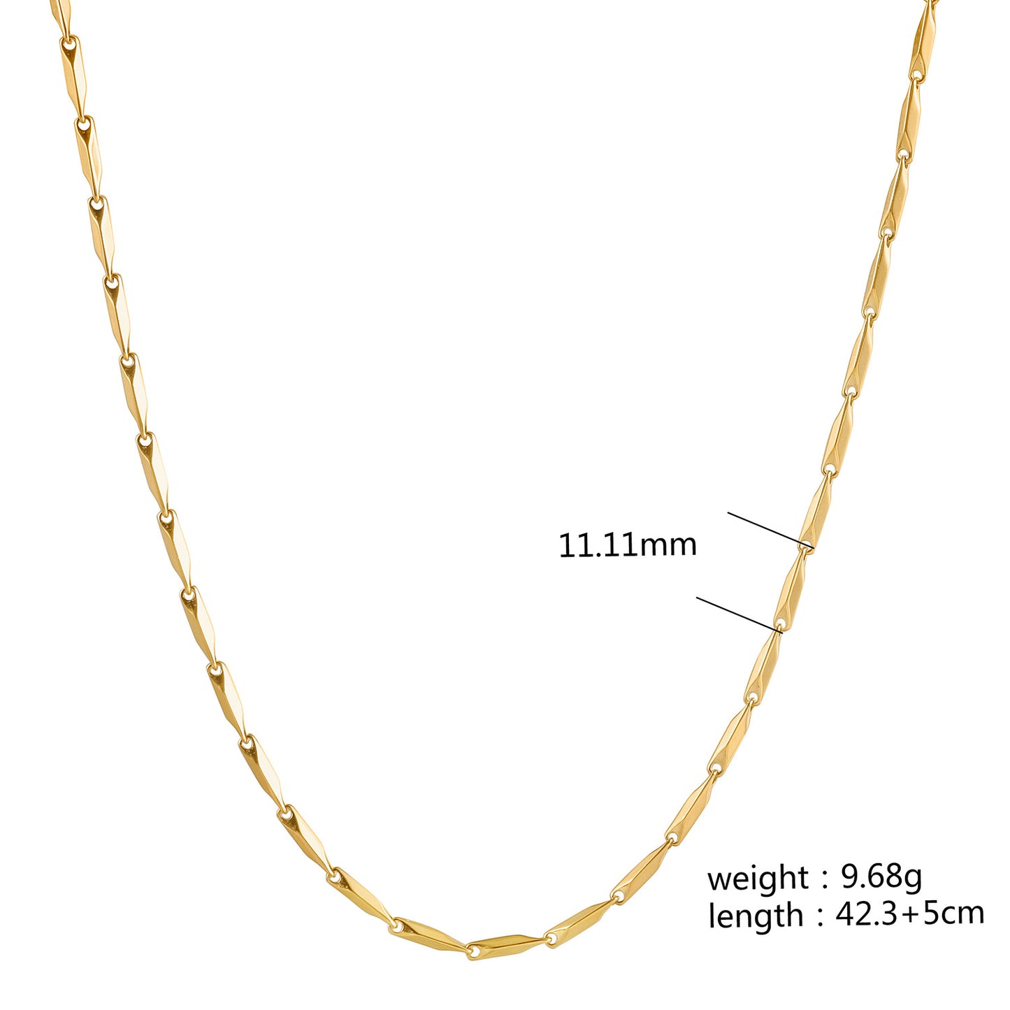 Gold Necklace - NSSN886STGC-16.2