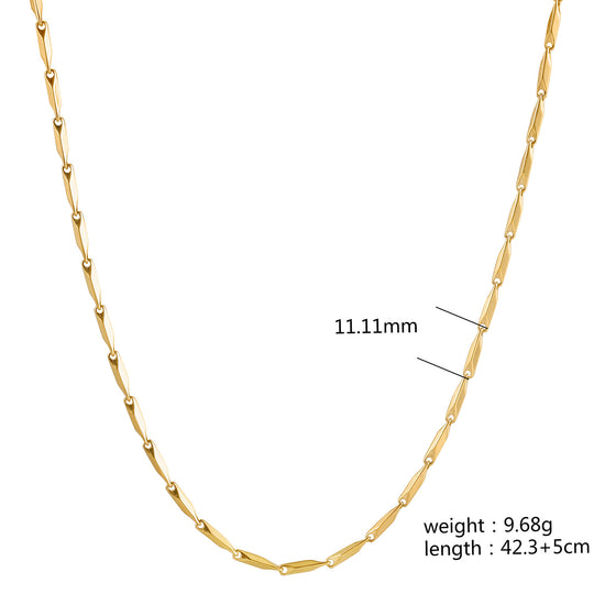 Gold Necklace - NSSN886STGC-16.2