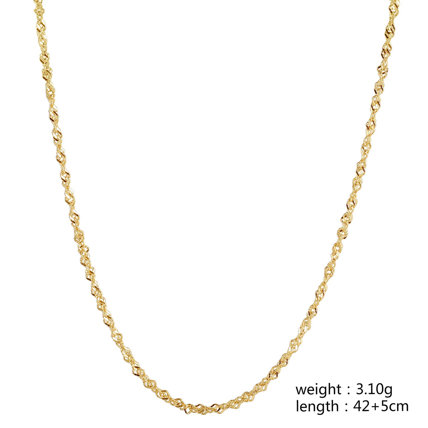 Gold Chain Necklace - NSSN887STGC-16